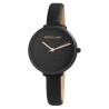 Montre Femme Excellanc bracelet cuir synthétique noir cadran noir 34 mm