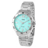 Montre bracelet acier inoxydable argenté Homme Q&Q cadran bleu 44 mm