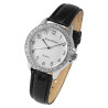 Montre Femme Alain Miller bracelet cuir synthétique noir cadran blanc