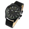 Montre bracelet cuir véritable noir charley 46 mm Homme Raptor
