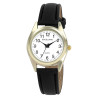 Montre Femme Excellanc bracelet cuir synthétique noir boîtier doré