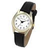 Montre Femme Excellanc bracelet cuir synthétique noir boîtier doré