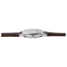 Montre bracelet cuir synthétique brun Classique Homme cadran noir