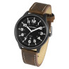 Montre Homme Alain Miller bracelet cuir synthétique brun cadran noir