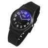 Montre Q&Q Mixte bracelet silicone noir cadran bleu