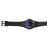 Montre Q&Q Mixte bracelet silicone noir cadran bleu