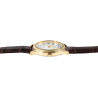 Montre Homme Q&Q bracelet cuir synthétique brun cadran blanc 35 mm