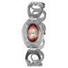 Montre bracelet métal argenté Excellanc Femme cadran rouge
