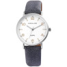 Montre Homme Excellanc bracelet cuir synthétique bleu cadran blanc