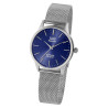 Montre Mixte Q&Q bracelet acier inoxydable argenté cadran bleu