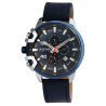 Montre Raptor Homme bracelet cuir véritable bleu arve