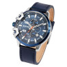 Montre Raptor Homme bracelet cuir véritable bleu arve