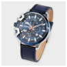 Montre Raptor Homme bracelet cuir véritable bleu arve