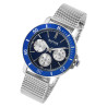 Montre Homme Raptor bracelet acier inoxydable argenté cadran bleu 42 mm