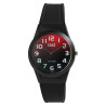 Montre bracelet silicone noir Mixte Q&Q cadran rouge