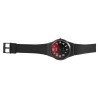 Montre bracelet silicone noir Mixte Q&Q cadran rouge