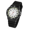 Montre Q&Q bracelet silicone noir Homme cadran blanc 43 mm