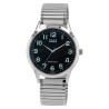 Montre Homme Q&Q bracelet acier inoxydable argenté bracelet extensible