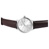 Montre bracelet cuir véritable brun Just Watch Homme cadran argenté