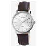 Montre bracelet cuir véritable brun Just Watch Homme cadran argenté