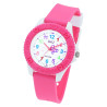 Montre Q&Q bracelet silicone rose motif papillon Enfant