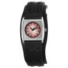 Montre Raptor Femme bracelet cuir véritable noir cadran rouge
