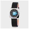 Montre Femme Raptor bracelet cuir véritable noir cadran noir