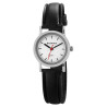Montre Bahnhof bracelet cuir synthétique noir cadran blanc