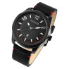 Montre bracelet cuir véritable noir charley Homme Raptor