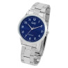 Montre Homme bracelet acier inoxydable argenté Q&Q cadran bleu 40 mm