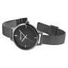 Montre bracelet acier inoxydable noir Femme Excellanc cadran noir 38 mm