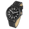 Montre bracelet cuir synthétique noir Homme Alain Miller cadran noir 47 mm