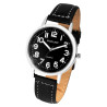 Montre bracelet cuir synthétique noir Excellanc Homme cadran noir