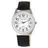 Montre Homme Excellanc bracelet cuir synthétique noir cadran blanc 40 mm