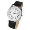 Montre Homme Excellanc bracelet cuir synthétique noir cadran blanc 40 mm