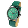 Montre bracelet cuir synthétique vert Alain Miller Homme cadran vert
