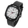Montre Homme QBos bracelet cuir synthétique noir cadran blanc