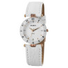 Montre Femme Akzent bracelet cuir synthétique blanc cadran blanc