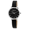 Montre Femme Just Watch bracelet cuir véritable noir cadran noir 32 mm