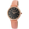 Montre Femme Excellanc bracelet cuir synthétique brun cadran noir