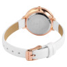 Montre Femme Excellanc bracelet cuir synthétique blanc boîtier or rosé cadran argenté 34 mm