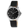 Montre Femme bracelet cuir véritable noir Just Watch cadran noir 36 mm