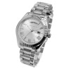 Montre Homme Just Watch bracelet acier inoxydable argenté cadran chiffres romains jour dateur