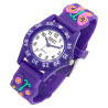 Montre bracelet silicone violet papillon QBos Enfant