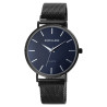 Montre Mixte Excellanc bracelet acier inoxydable noir cadran bleu