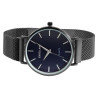 Montre Mixte Excellanc bracelet acier inoxydable noir cadran bleu