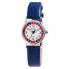 Montre bracelet cuir synthétique bleu Excellanc Enfant cadran blanc