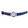 Montre bracelet cuir synthétique bleu Excellanc Enfant cadran blanc