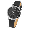 Montre Just Watch Femme bracelet cuir véritable noir titane 37 mm