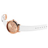 Montre Femme Just Watch bracelet cuir véritable blanc cadran doré rose